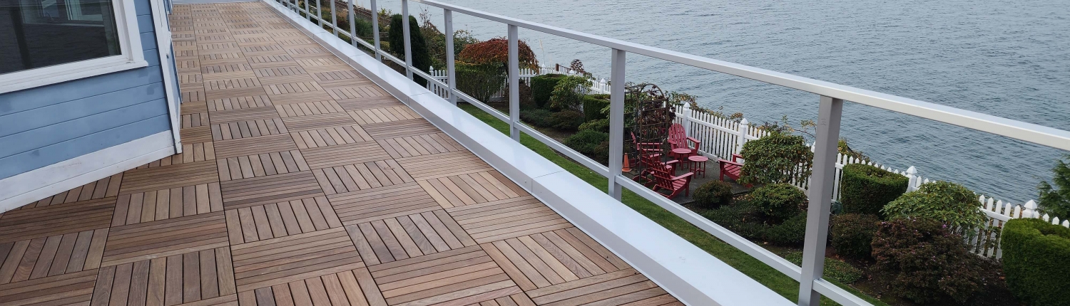 Ipe Tiles over pedestals on a roof deck